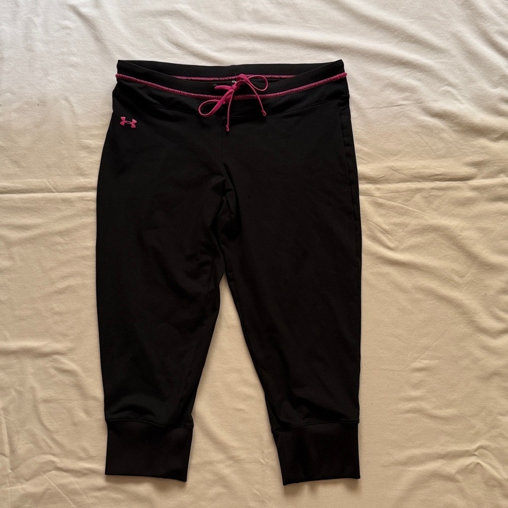 Under Armour Black Leggings with Pink Accents